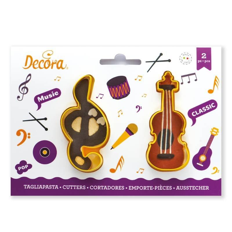 Decora Cookie cutter chiave di violino e violino 2 pezzi  