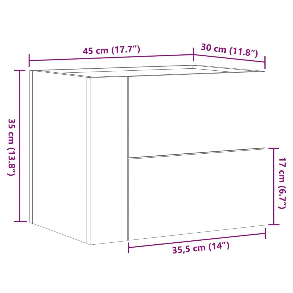 VidaXL comodino a parete Legno multistrato  