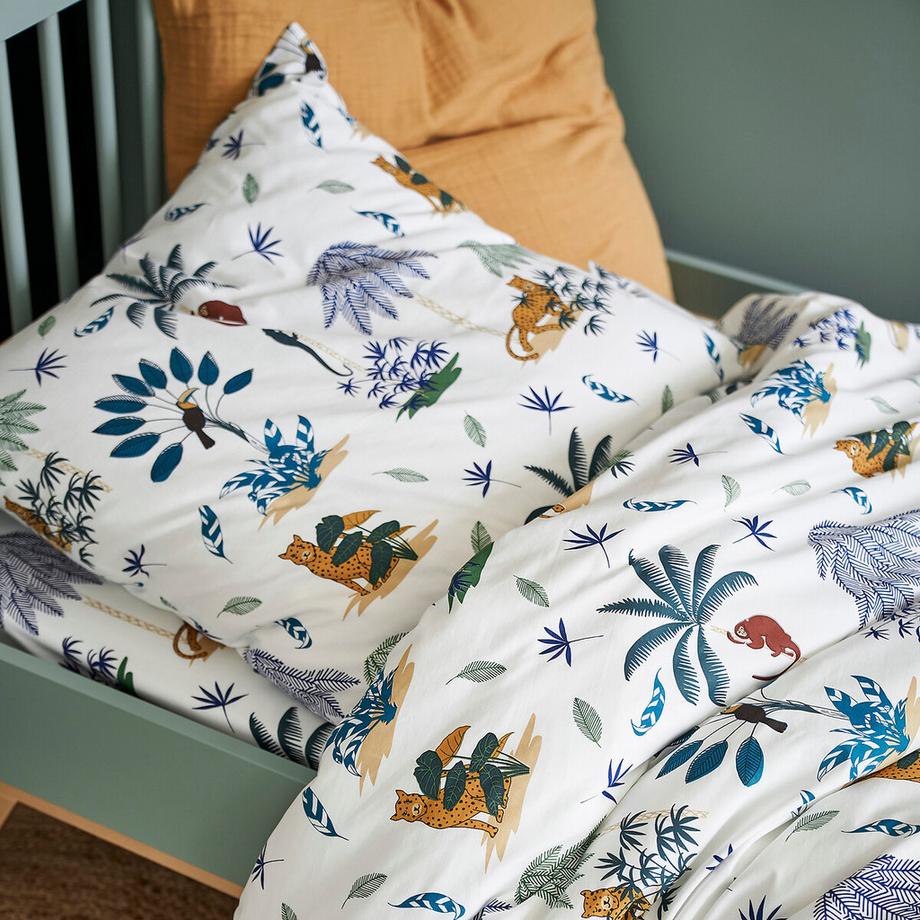 La Redoute Intérieurs Petite Jungle Bio-Baumwoll-Kopfkissenbezug  