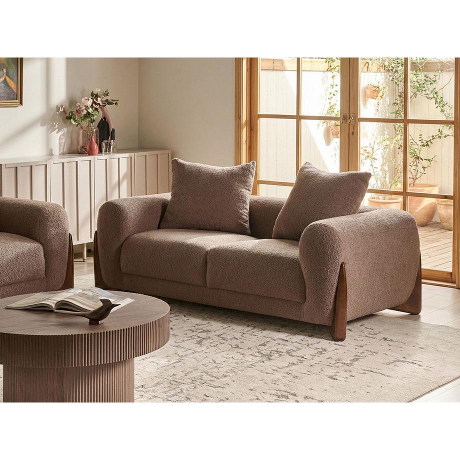 Beliani Canapé 2 places en Bouclé Moderne VINLIDEN  