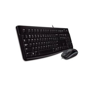 Logitech  Azerty-Tastatur und kabelgebundene Desktop-Maus  Mk120 