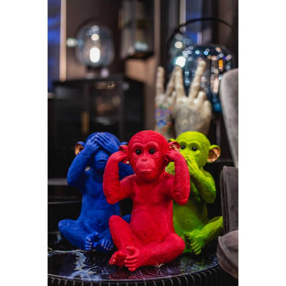 KARE Design Spardose Monkey Mizaru Blue  