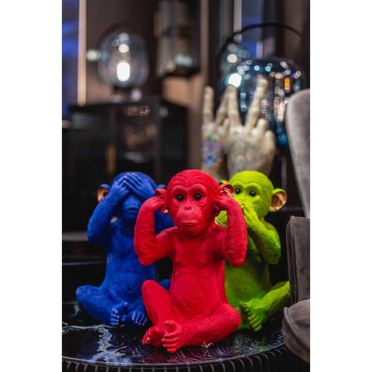 KARE Design Tirelire Monkey Mizaru Blue  