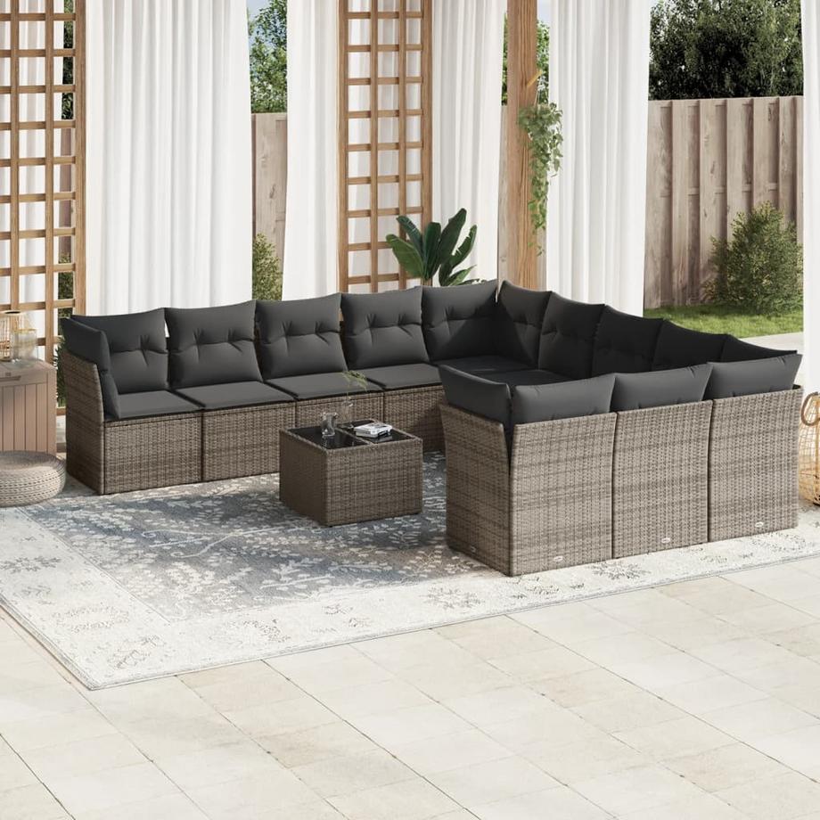 VidaXL set divano da giardino Polirattan  