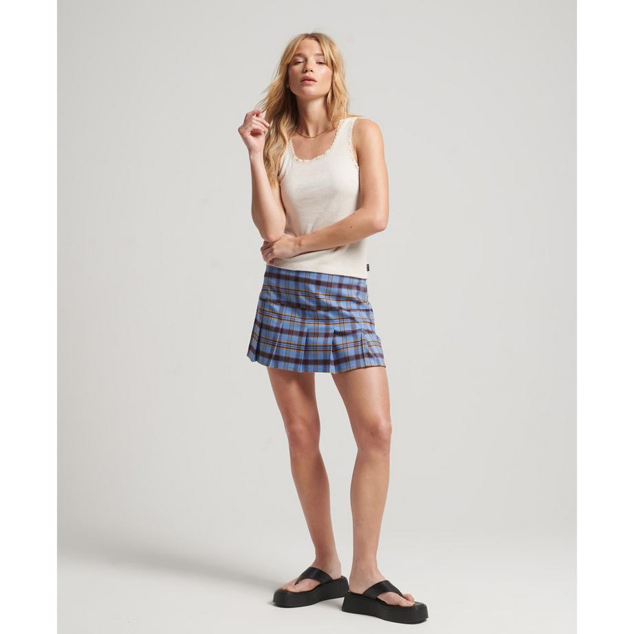 Superdry Geripptes Tanktop mit Spitzenbordüre  