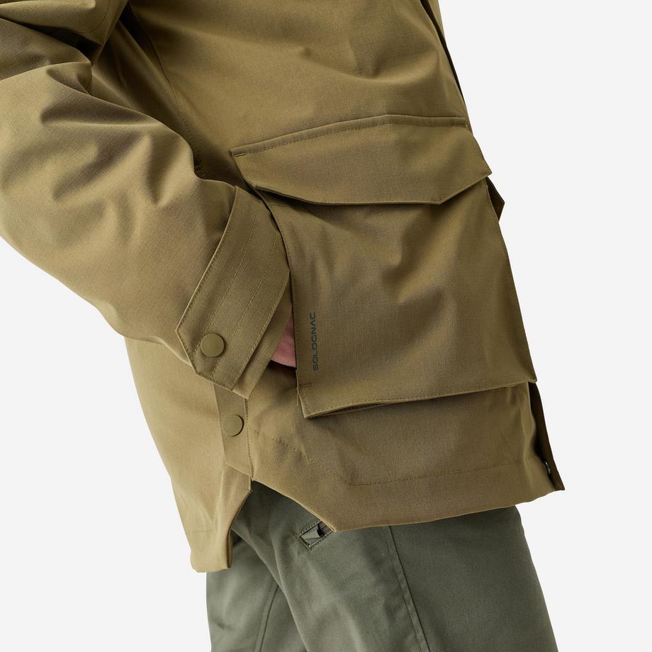 SOLOGNAC  Warme, wasserdichte Jacke 500 , olivgrün 