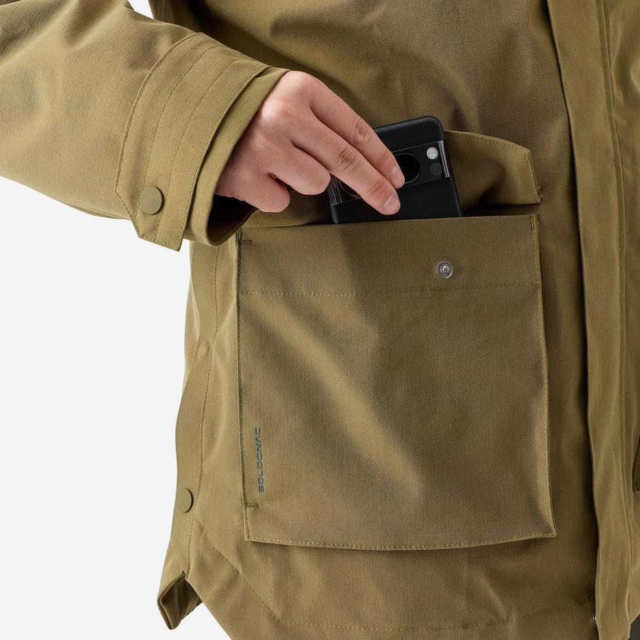SOLOGNAC  Warme, wasserdichte Jacke 500 , olivgrün 