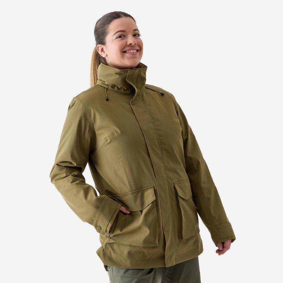 Warme, wasserdichte Jacke 500 , olivgrün