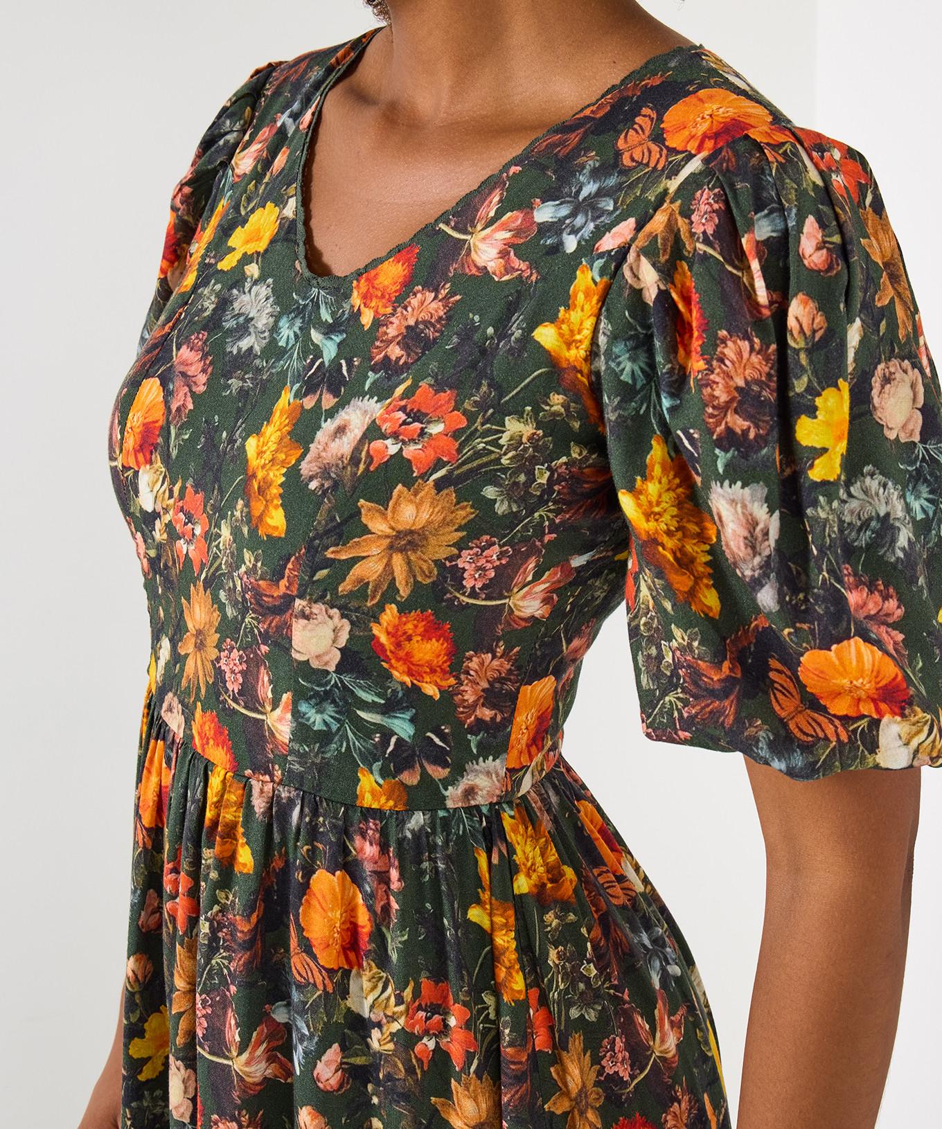 Joe Browns Abito Vintage Stampa Floreale Autunnale  