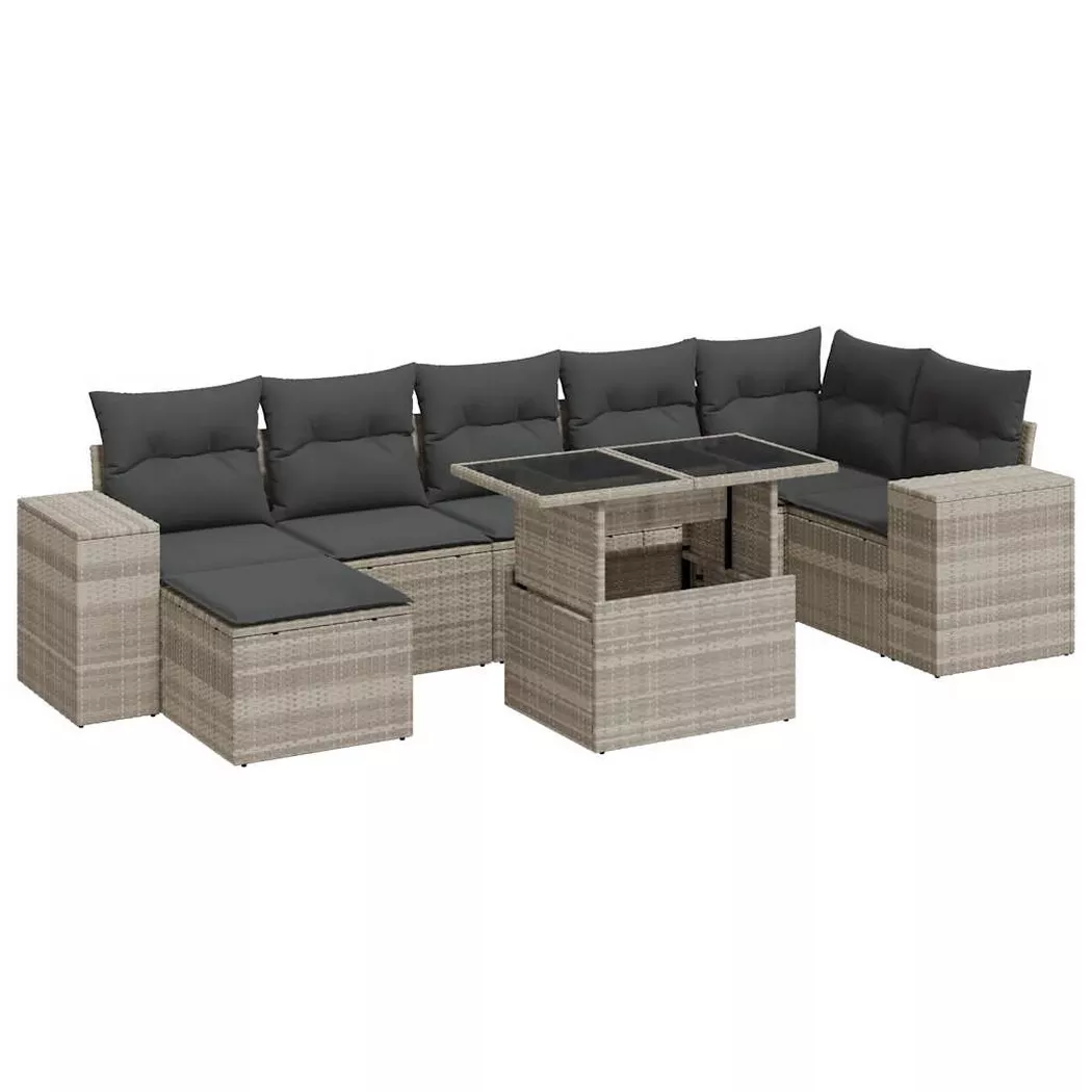 VidaXL - Garten sofagarnitur poly-rattan, One Size, Grau