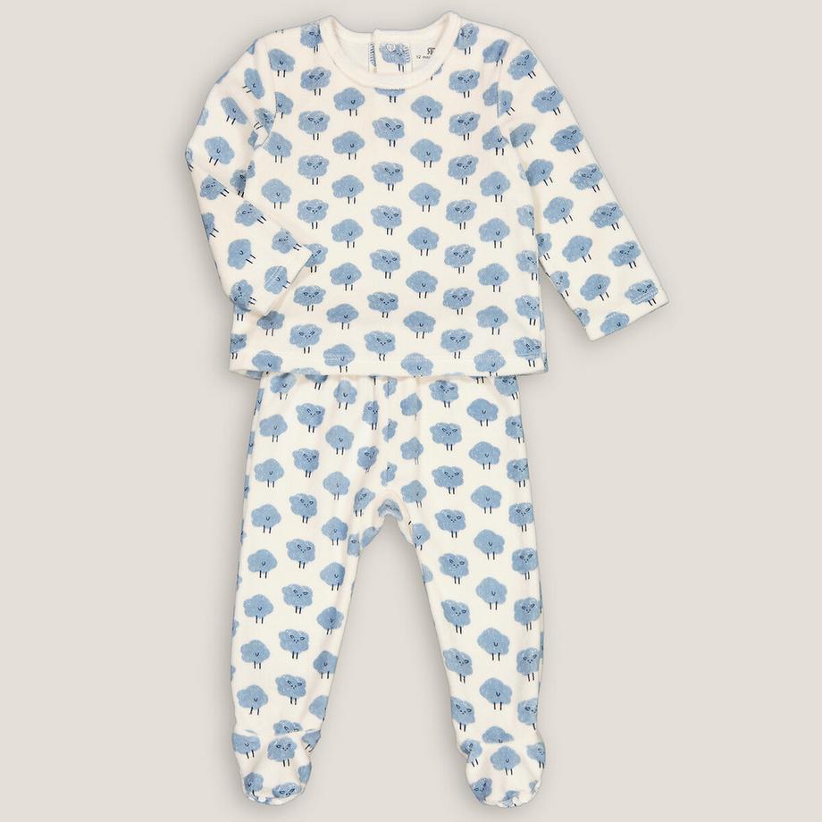 Pyjama 2 pièces à pieds en velours