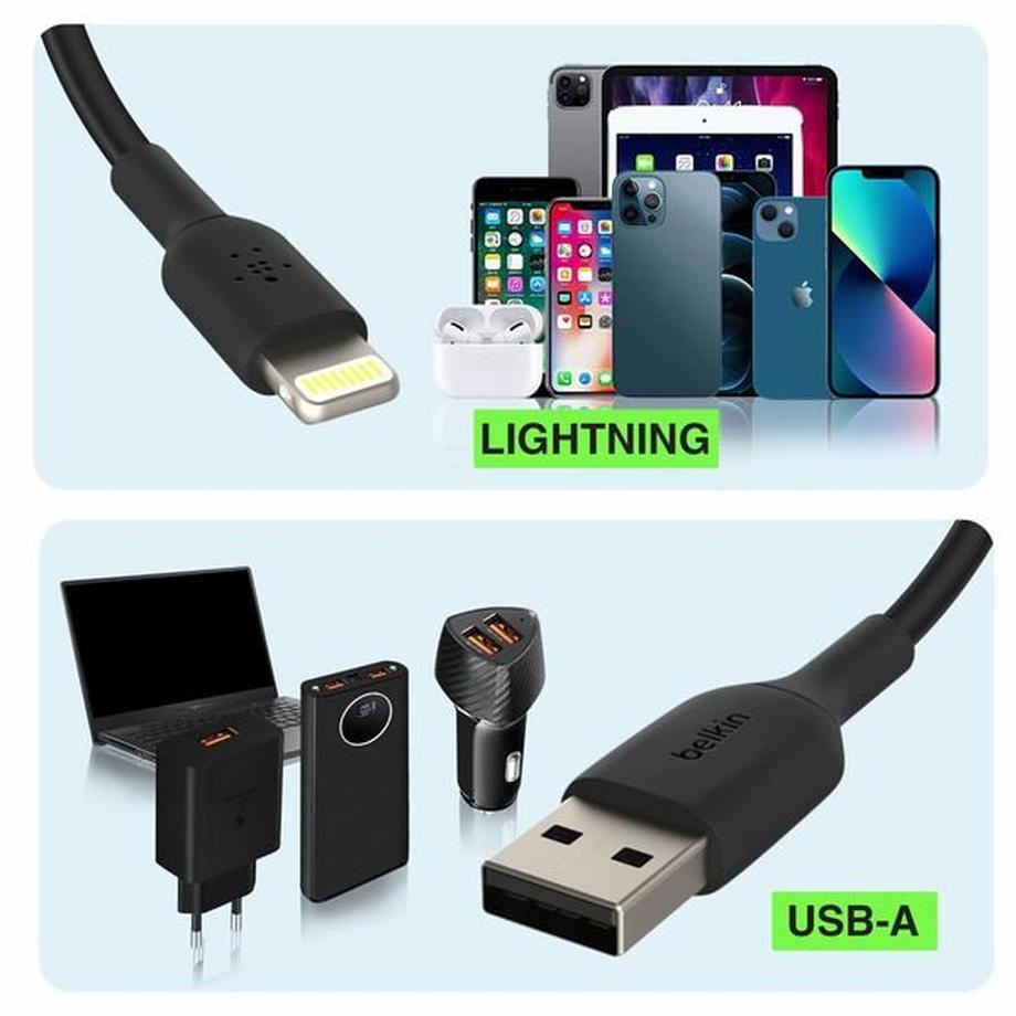 belkin  Belkin USB /Lightning Kabel 15cm Schwarz 