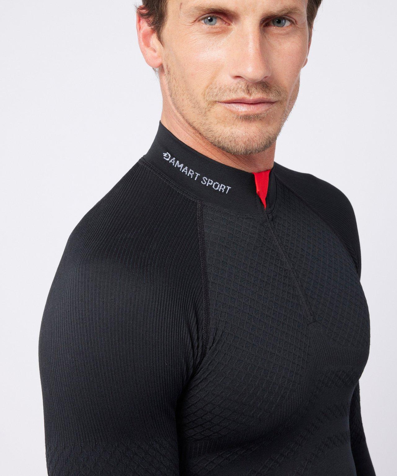 Damart T-shirt Thermolactyl Energy 3 Col Zippé  