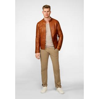 RICANO  Veste en cuir pour homme Tomaso, classique avec col montant 