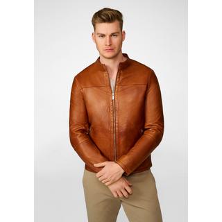 RICANO  Veste en cuir pour homme Tomaso, classique avec col montant 