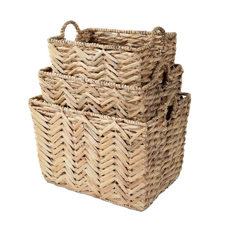 Calicosy Panier haut en jacinthe d'eau grand modèle - L52xH37 cm  