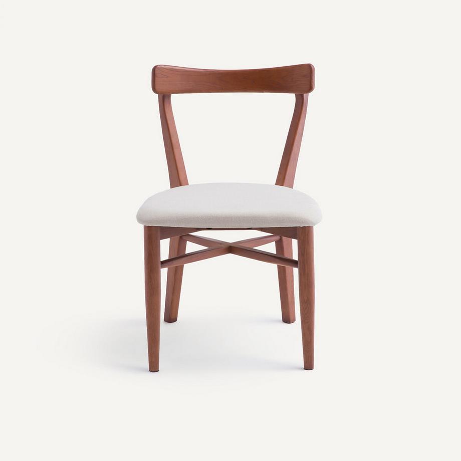 AM.PM Set aus 2 Stühlen aus Eiche und Baumwoll-Leinenstoff  