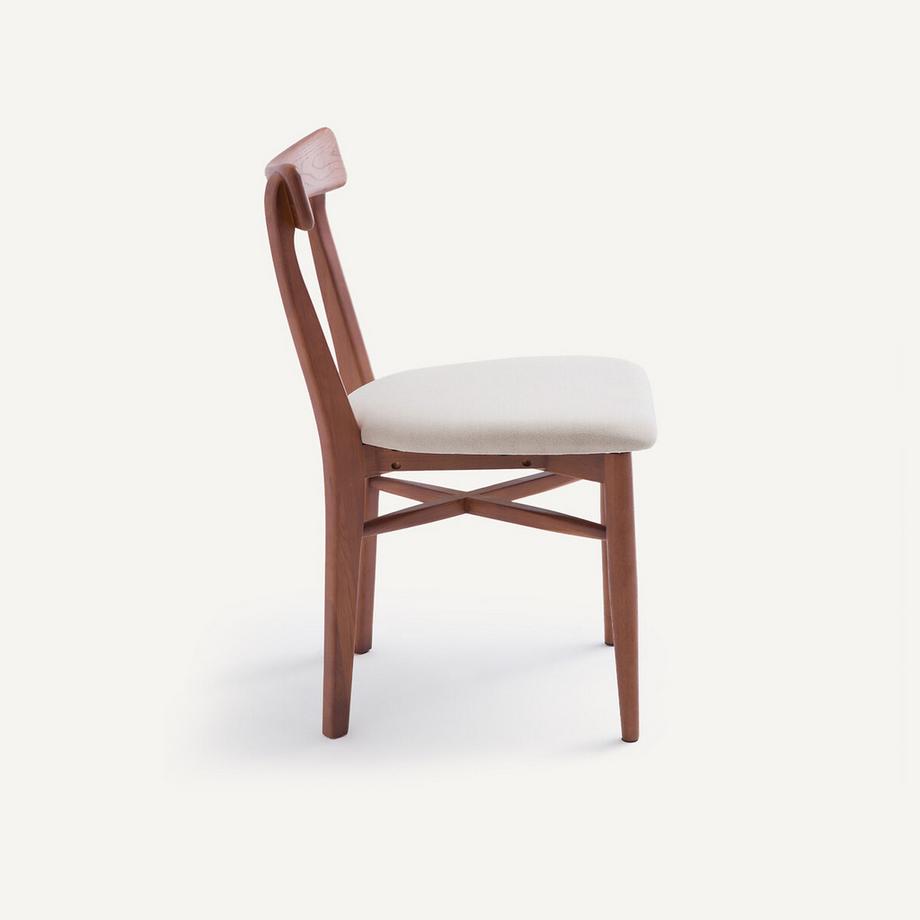 AM.PM Set aus 2 Stühlen aus Eiche und Baumwoll-Leinenstoff  