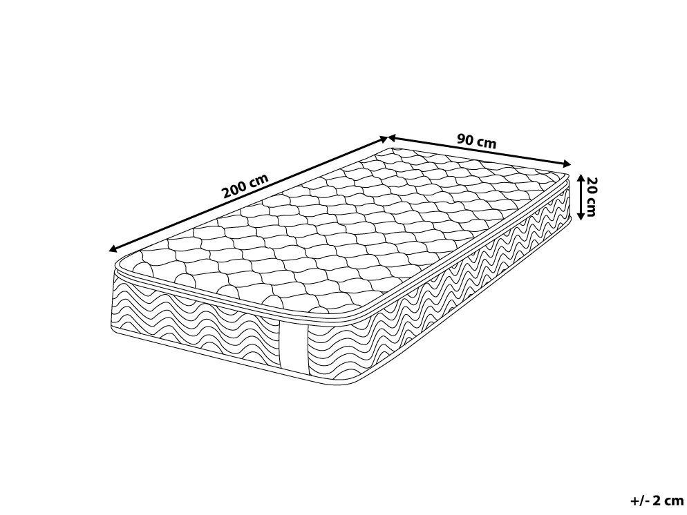 Beliani Matelas à ressorts ensachés en Ressorts ensachés SPLENDOUR - Dur  