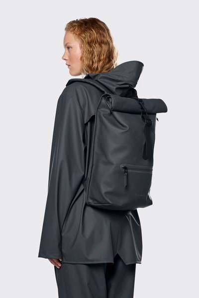 RAINS 13160 Rolltop Rucksack-0  Grau