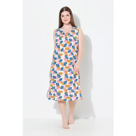 Ulla Popken Gingko Chemise de Nuit sans Manches Col Rond  