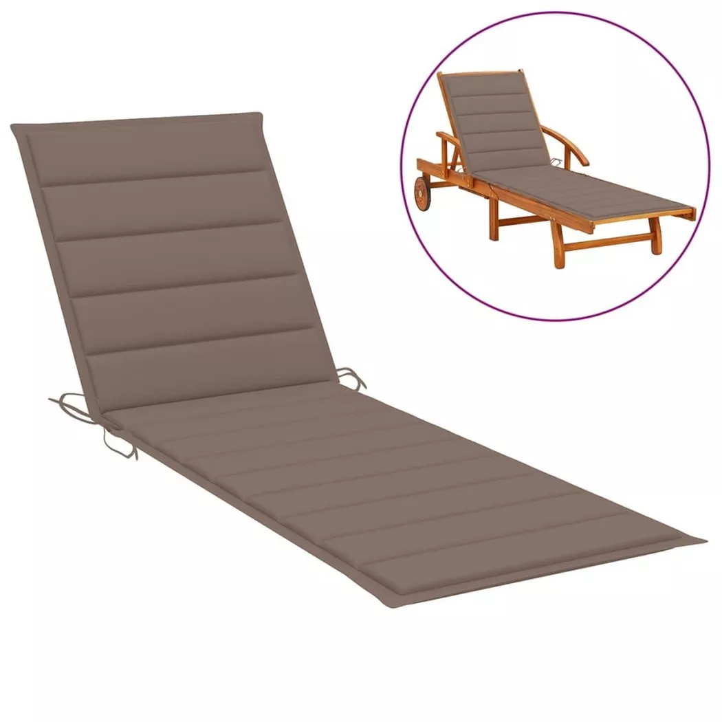 Coussin de chaise longue taupe 200x70x3 cm tissu oxford