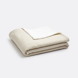 La Redoute Intérieurs Kumla Baumwollmusselin und Teddyfleece Decke  