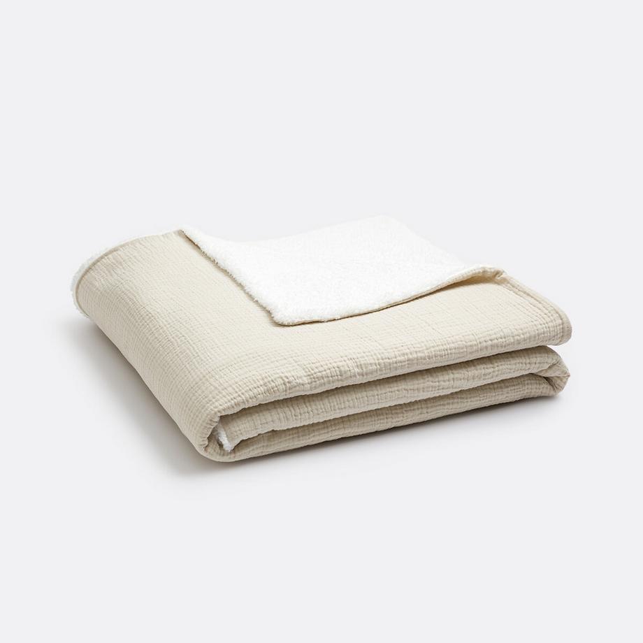 La Redoute Intérieurs Kumla Couverture Mousseline de Coton Polaire Teddy  