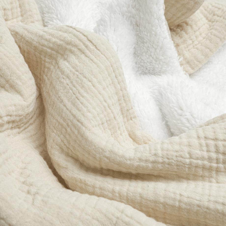 La Redoute Intérieurs Kumla Couverture Mousseline de Coton Polaire Teddy  