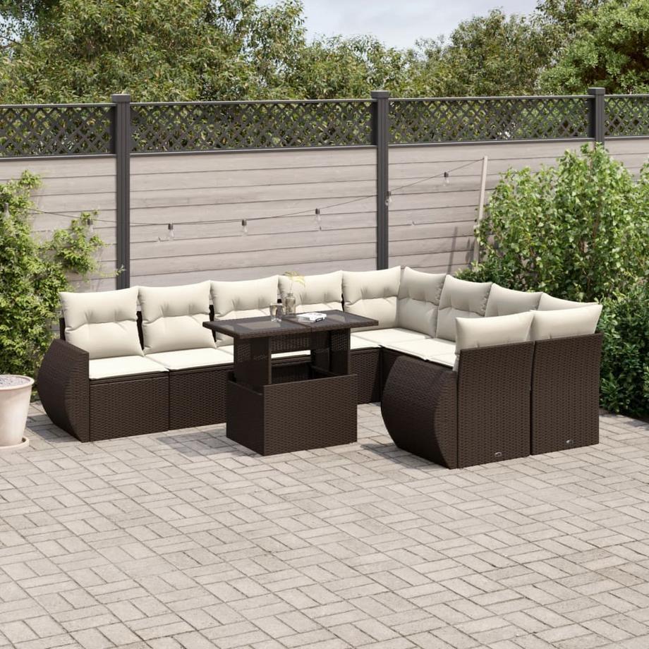 VidaXL Ensemble de canapés de jardin rotin synthétique  
