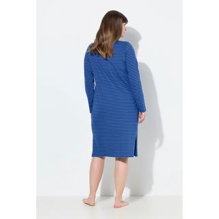 Ulla Popken Camicia da notte a righe scollo a tunica maniche lunghe  