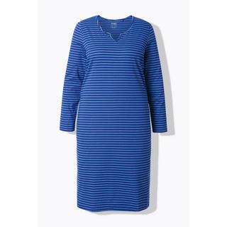 Ulla Popken Camicia da notte a righe scollo a tunica maniche lunghe  