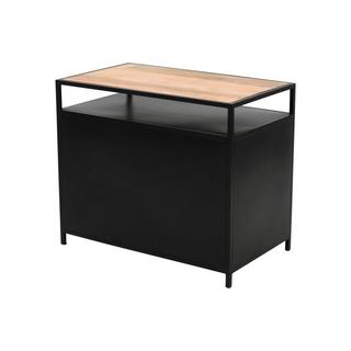 Vente-unique Meuble sous vasque en métal noir et bois de manguier - 95 cm - ERIDANI  