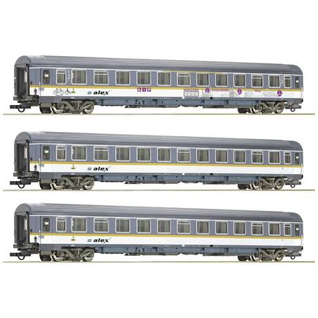 Roco  H0 3er-Set Eurofima-Wagen alex der Länderbahn 