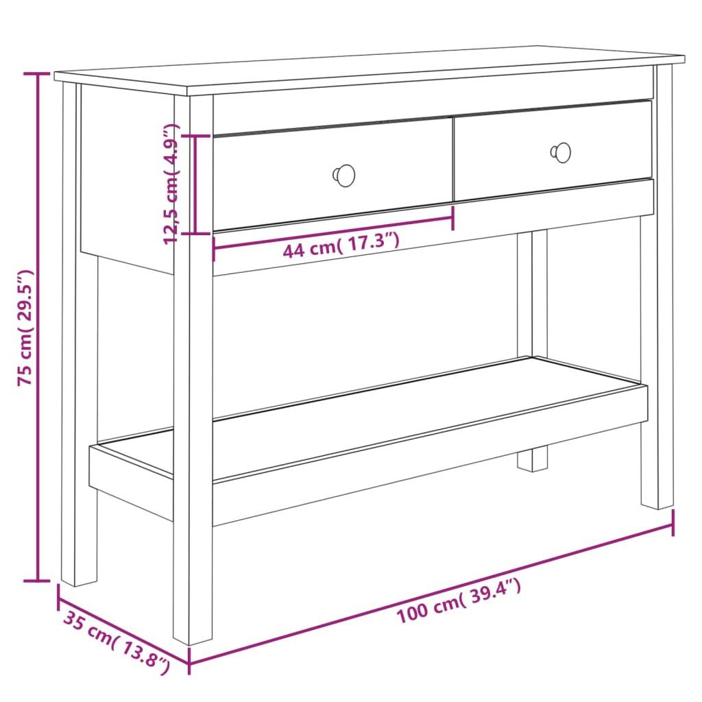 VidaXL Table console bois de pin  