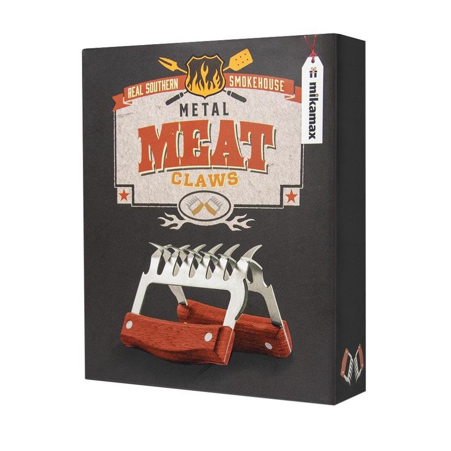 Mikamax  2x Fleischkrallen - Holz und Edelstahl 