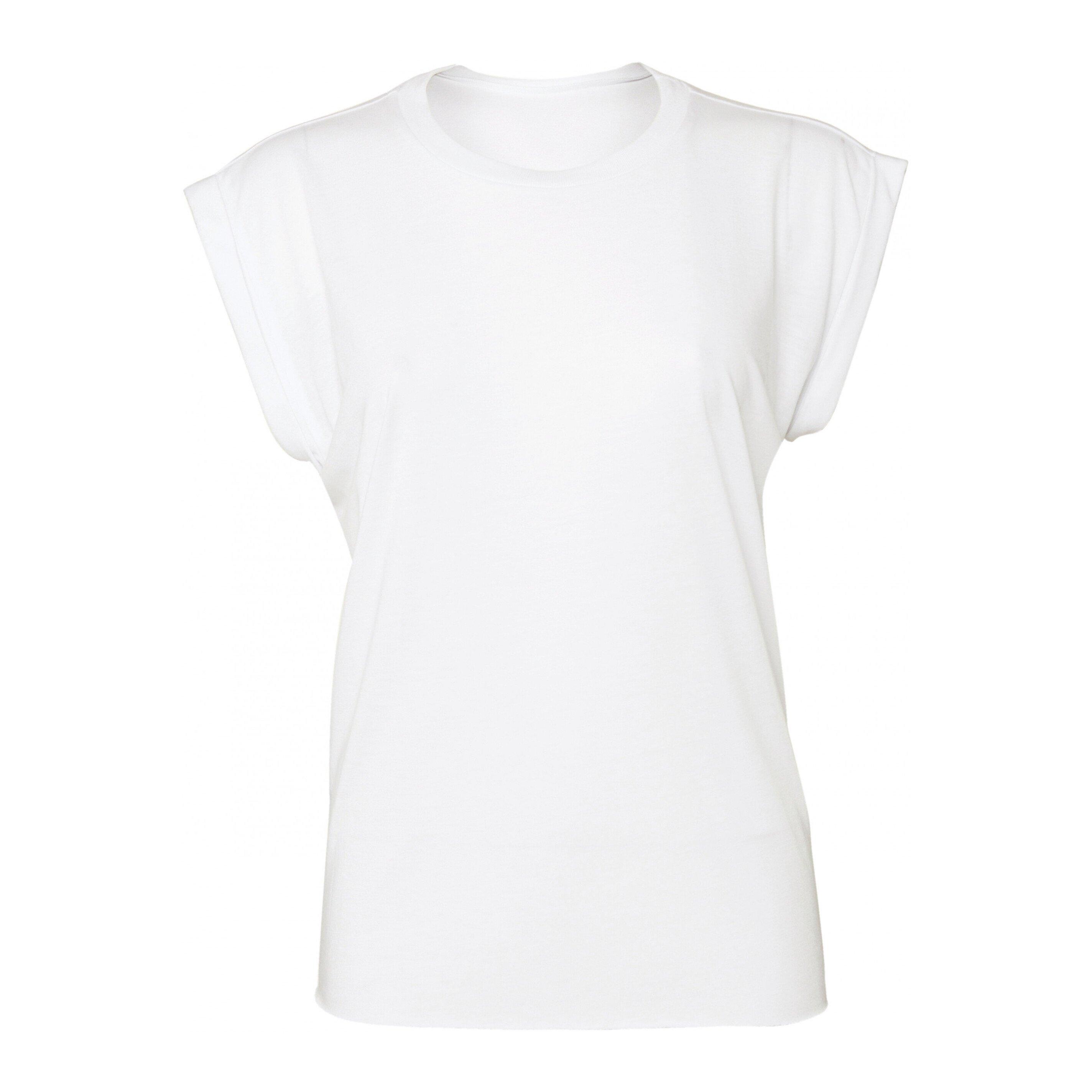 Bella + Canvas Flowy T-shirt manches roulottées  