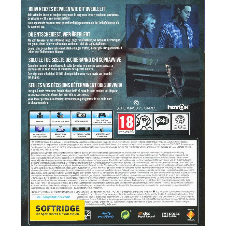 SONY  Until Dawn - Playstation Hits 