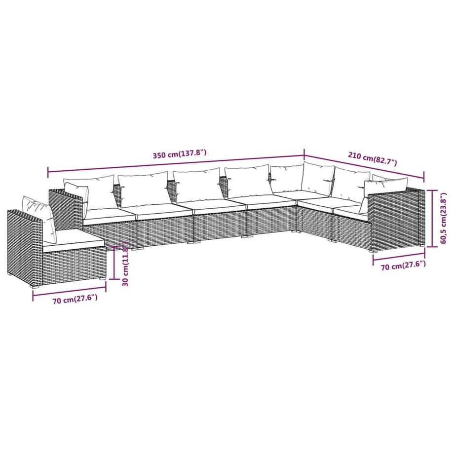VidaXL Garten-lounge-set poly-rattan  