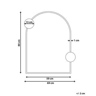 Beliani Wandspiegel aus Eisen Retro AULON  