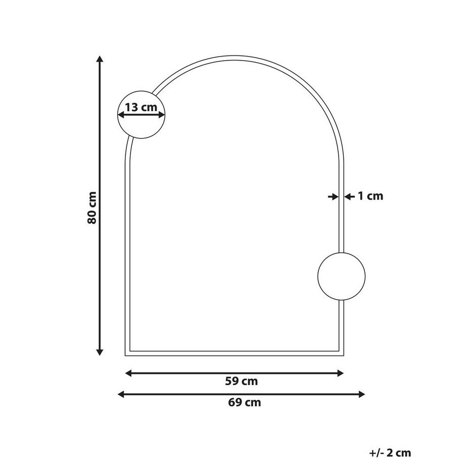 Beliani Specchio en Ferro Retrò AULON  