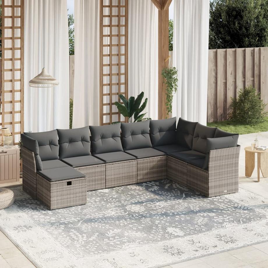 VidaXL set divano da giardino Polirattan  