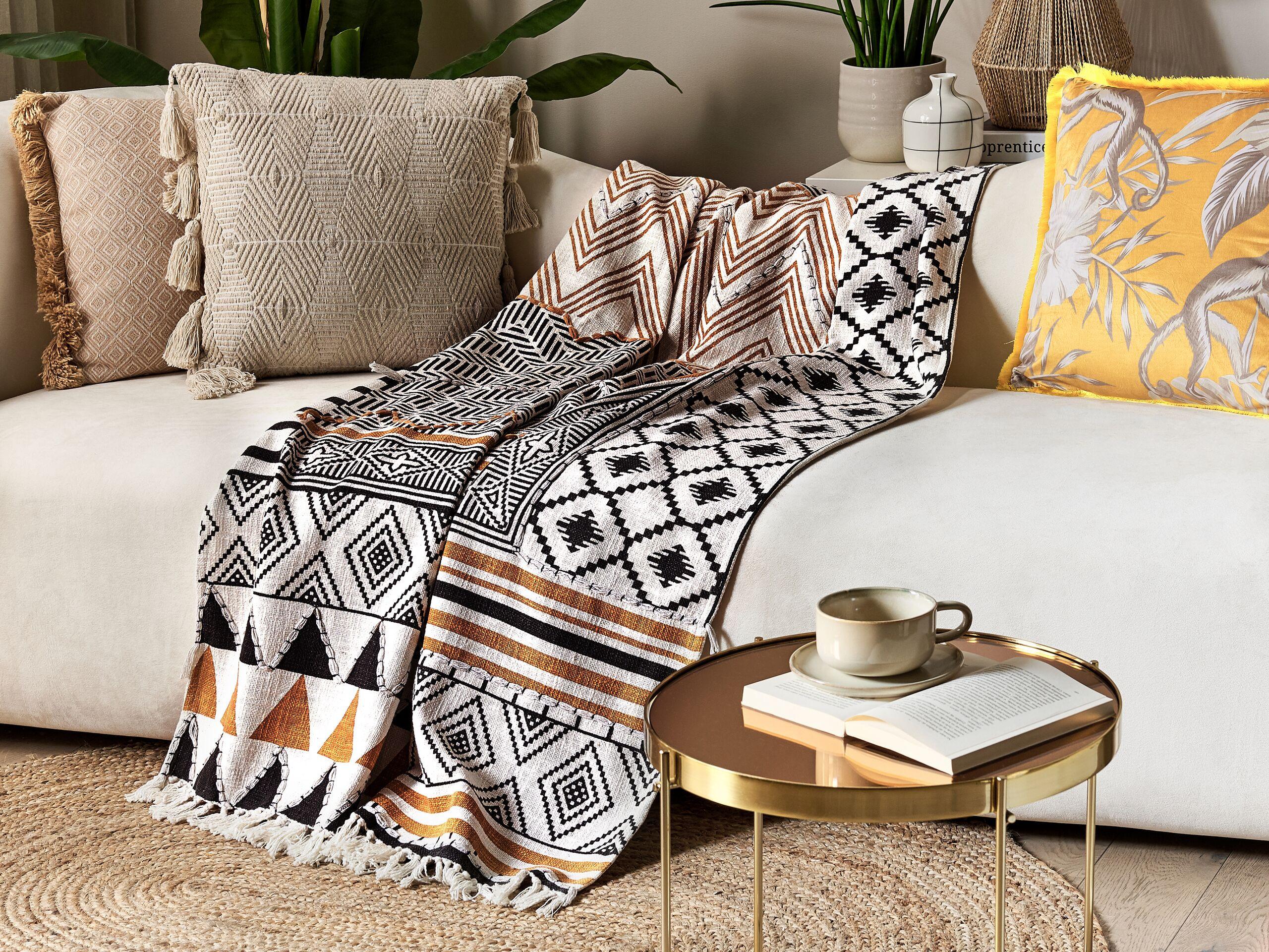 Beliani Jeté de lit en Coton Boho  