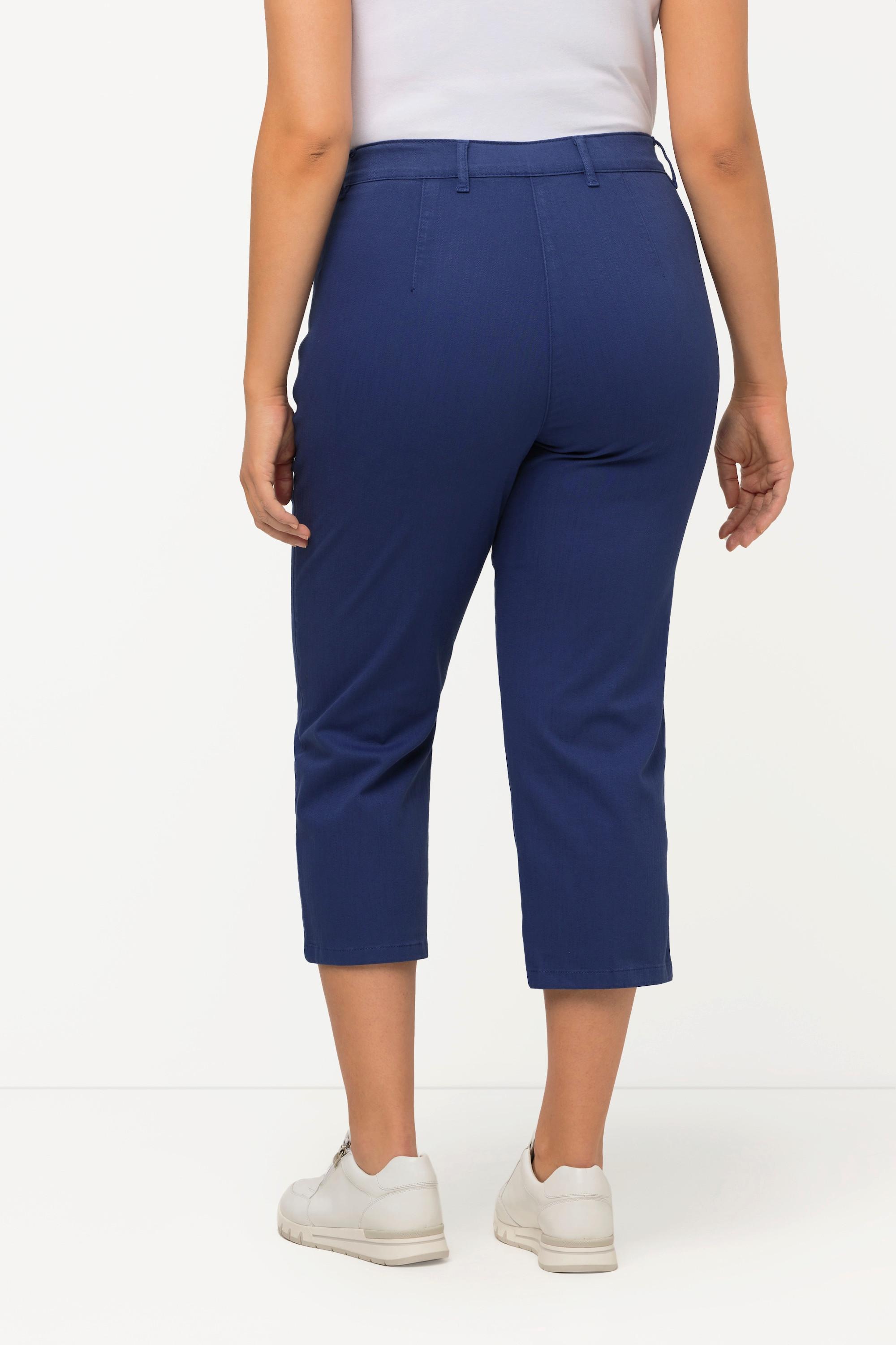 Ulla Popken  Pantalon Mony, longueur au mollet. Poches zippées et tissu stretch 