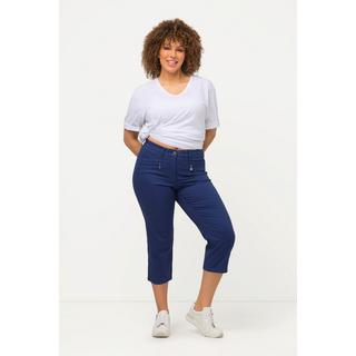 Ulla Popken  Pantalon Mony, longueur au mollet. Poches zippées et tissu stretch 