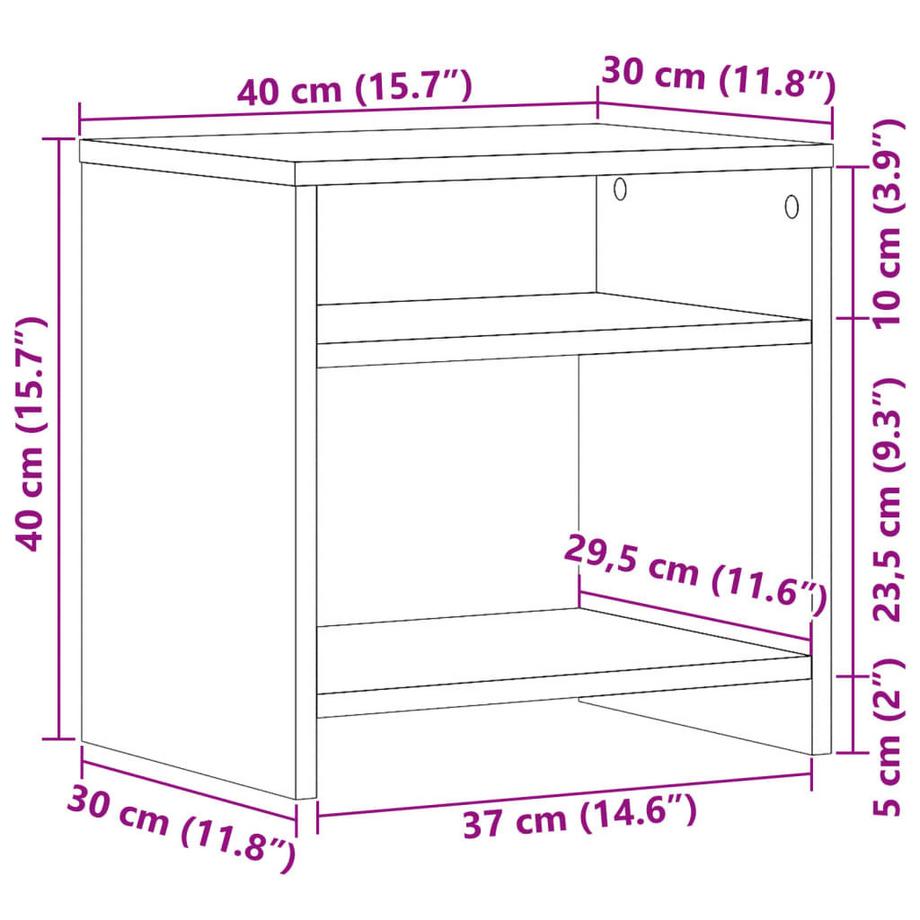 VidaXL Armoire de chevet bois d'ingénierie  