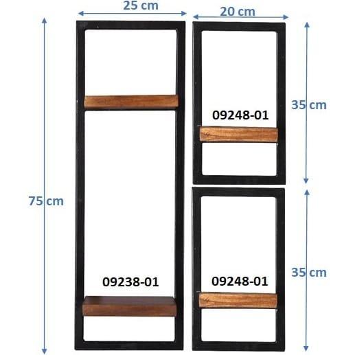 mutoni Mensola a muro Havana naturale 50x25x75 (3 pezzi)  