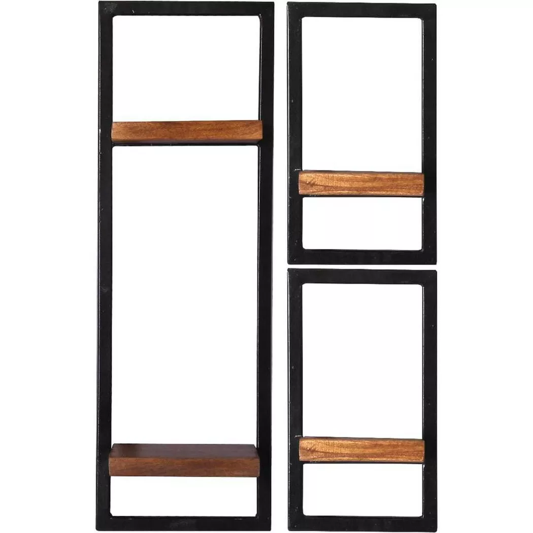mutoni - Wandregal Havanna natur 50x25x75 (3-tlg), One Size, Braun