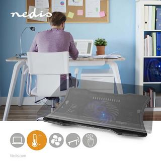 Nedis  Supporto per notebook | Numero di ventole: 1 | Alimentazione USB | Numero di angoli: 2 | 17 " | 1500 rpm | LED 