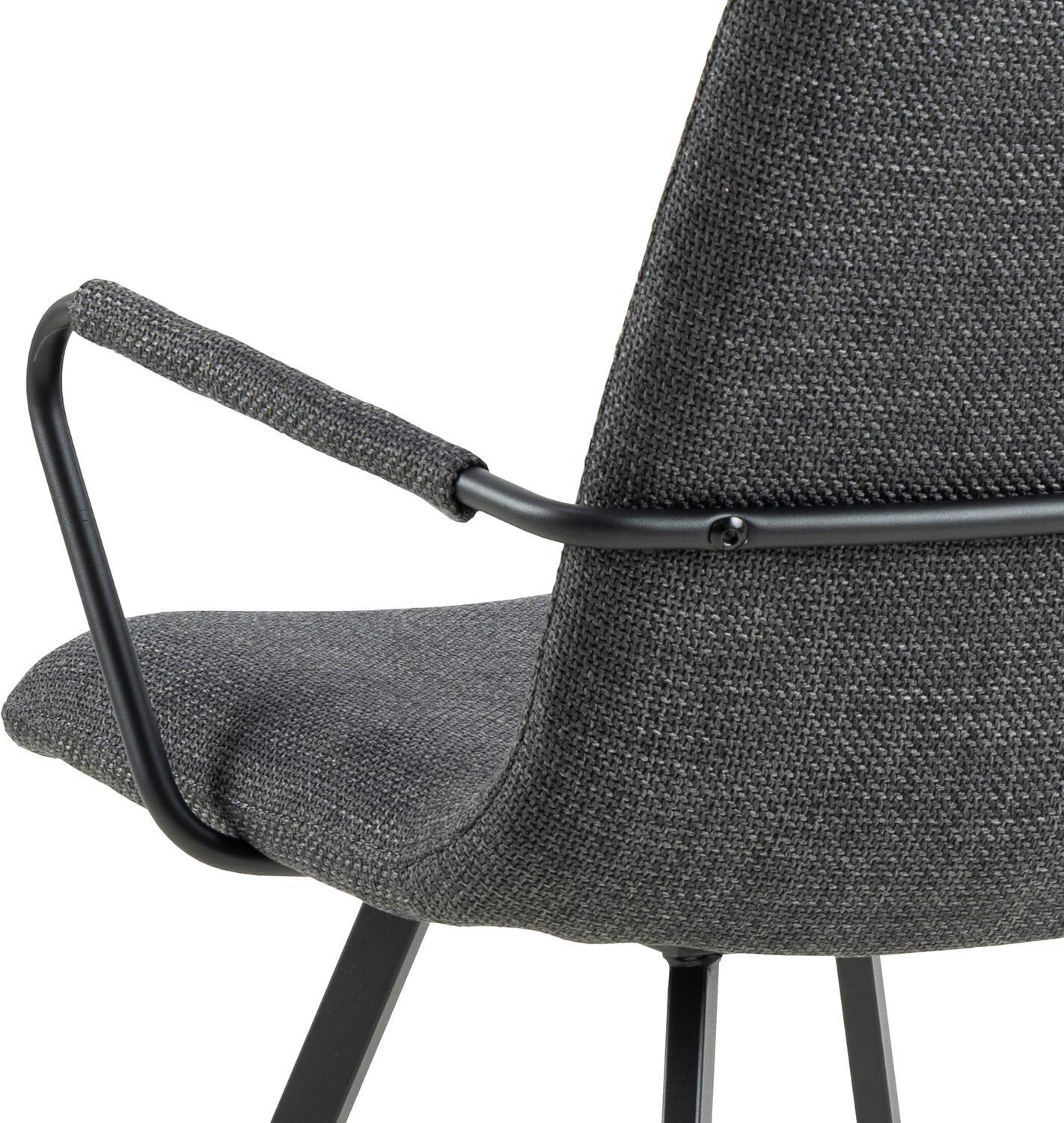 mutoni Chaise de salle à manger avec accoudoirs Seraphina gris (1 pièce)  